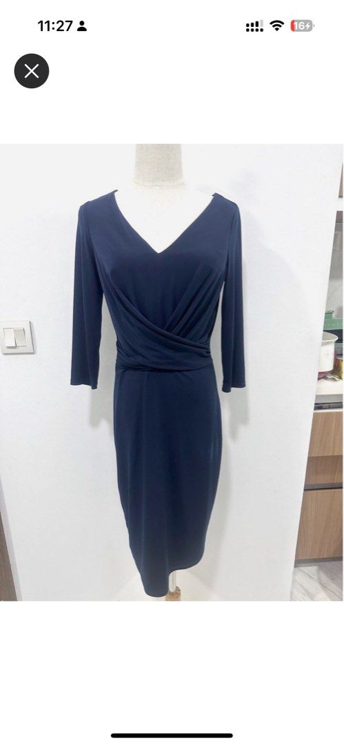 Office outfit Esprit navy blue dress