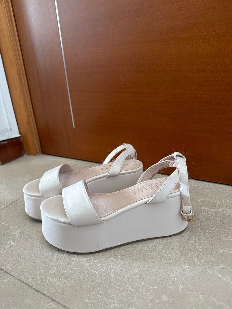 Office white wedges on sale