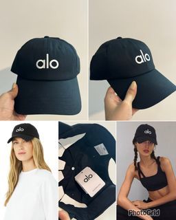 ORIGINAL ALO YOGA OFF-DUTY CAP BLACK AND WHITE BRAND NEW WITH TAG AND PAPER BAG
