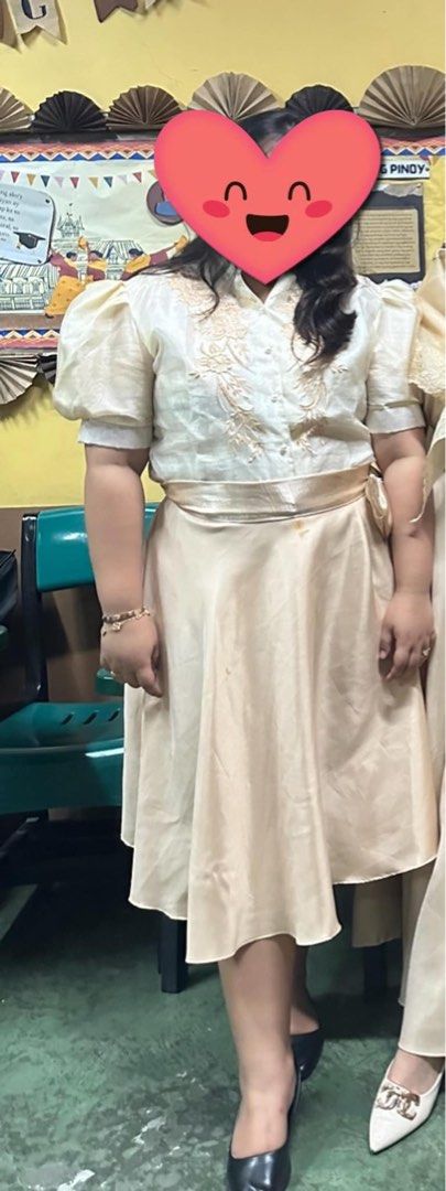 Plus Size Filipiniana Dress (Category: Dresses) located in Manila. Submitted by minnieeeeeeee09 (Listing ID 1304076169, Image 2). Description: Top is 2xl bottom is 1-2 xl no stains since it has already been washed may 500 security deposit you can buy the whole set for 3000.