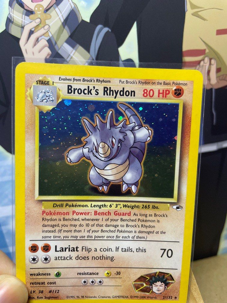 Pokemon vintage card tcg brock's rhydon 2/132, Hobbies & Toys, Toys & Games  on Carousell