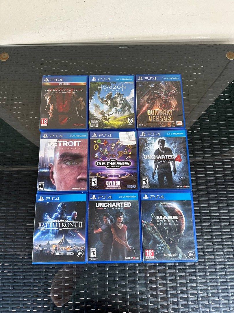 PS4 game Metal Gear V / Horizon Zero Dawn / Gundam Versus / Detroit /  Genesis / Unchartered 4 / Star Wars Battlefront 2 / Unchartered the lost  legacy / Mass effect andromeda, Video Gaming, Video Games, PlayStation on  Carousell