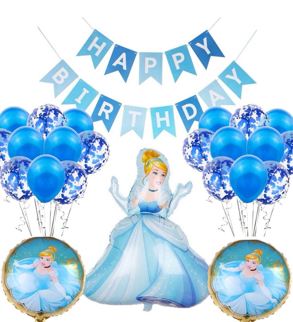 [Ready Stock] Disney Princess Cinderella Happy Birthday Party ...