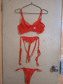 Red 3 pc Lingerie