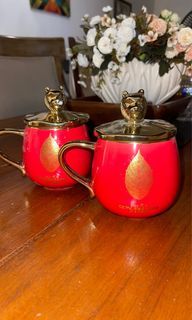 Red coffee golden Mugs