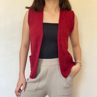 red high quality sleeveless vest top ra6
