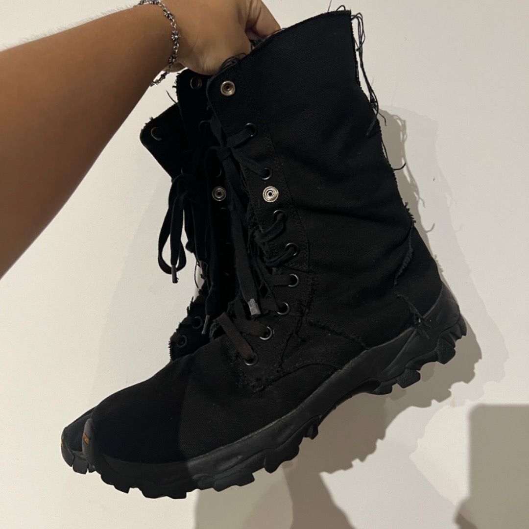 RUNWAY AW19 Yohji Yamamoto Pour Homme Distressed Vibram Combat Boots Men s Fashion Footwear Boots on Carousell