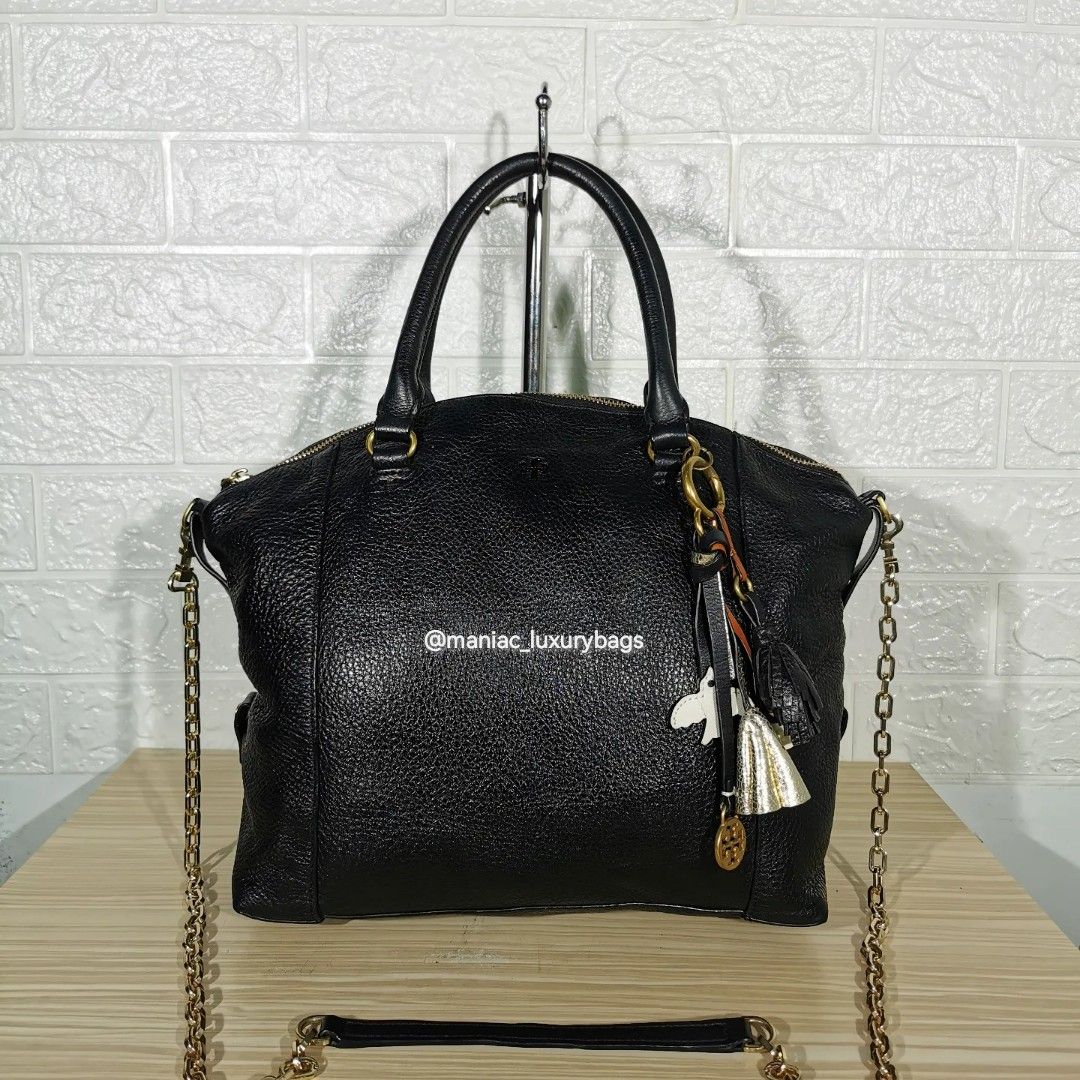 Satchelbag TORY BURCH Peace Charm Leather Satchel Barang Mewah Tas Dompet di Carousell