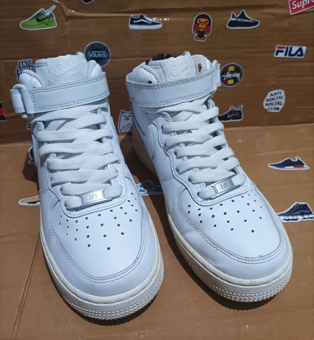 Sepatu Nike Nike Men's Air Force Mid Mid Af1 White Nike Air
