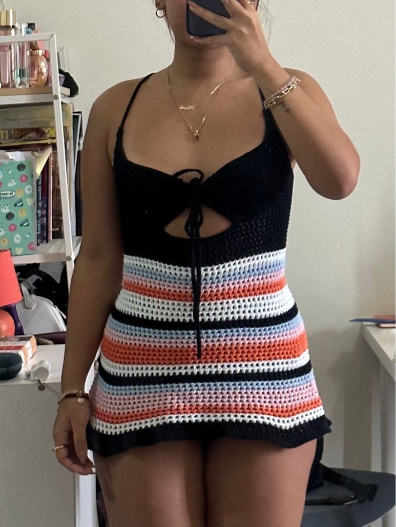 Shein Crochet Dress, Women's Fashion, Dresses & Sets, Dresses on Carousell