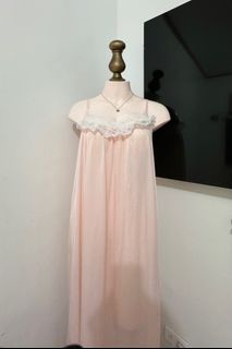 Silk Elegant Coquette Chic Pink Night Gown