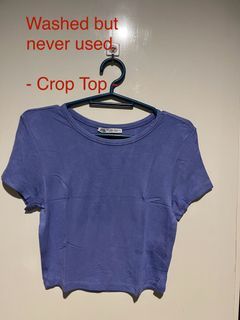 All for 500_Size: M - Women Zara Lavender Crop Top & White T-shirt (MAKE SURE TO READ THE DETAILS!)