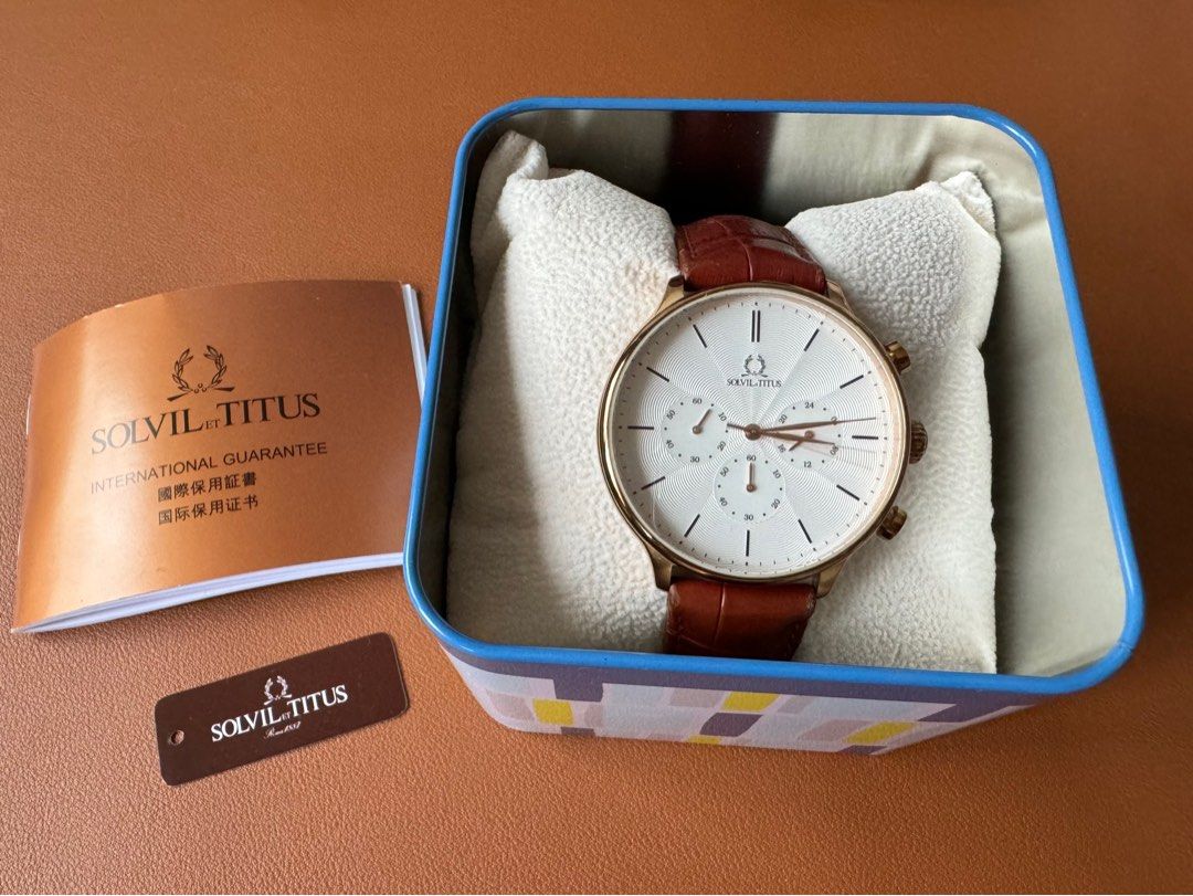 Solvil Et Titus Vintage Chronograph Quartz Leather Man Watch