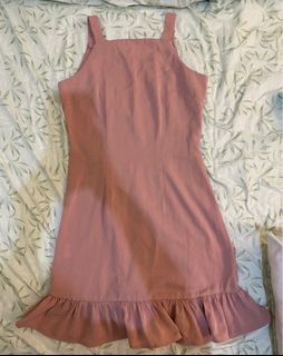 Something borrower pink dress