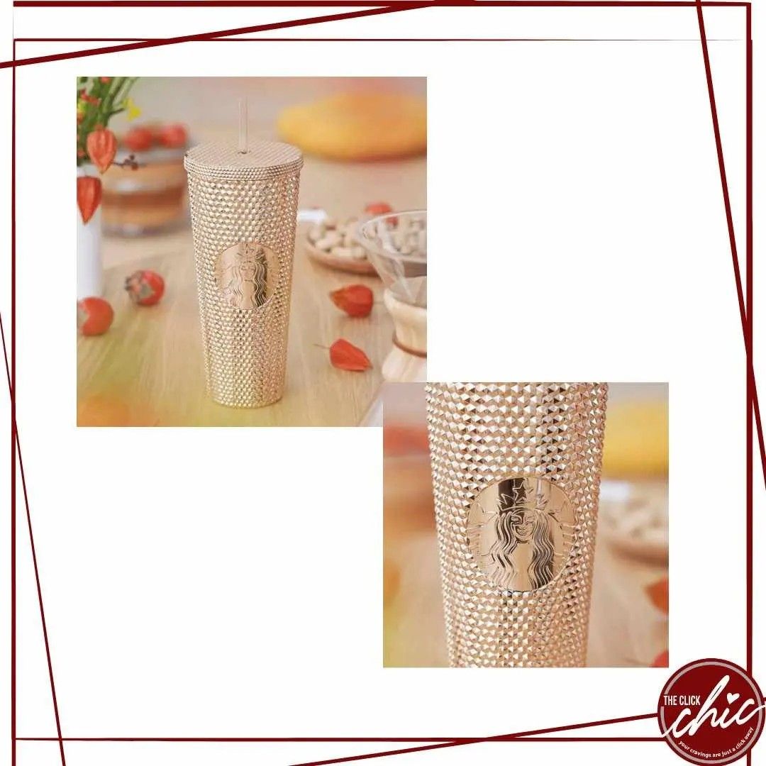 Starbucks Japan Released Gold Studded (710 ml) (Category: Water Bottles & Tumblers) located in Mandaluyong City. Submitted by riabelle (Listing ID 1304081453, Image 2). Description: The Starbucks Japan Gold Studded Tumbler (710 ml) is a striking and stylish drinkware item designed for those who enjoy both fashion and functionality. Here are its key features: Design: The tumbler features a unique gold-studded exterior, providing a luxurious and ey