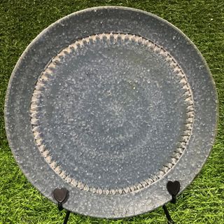 Stoneware Handmade Blue Speckled Thick Heavy Dinner Plate with Engrave Signature Markings 9.75” x 1.5” inches, 1pc available - P199.00