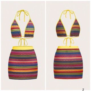 Summer Knit Sexy Top and Skirt Set