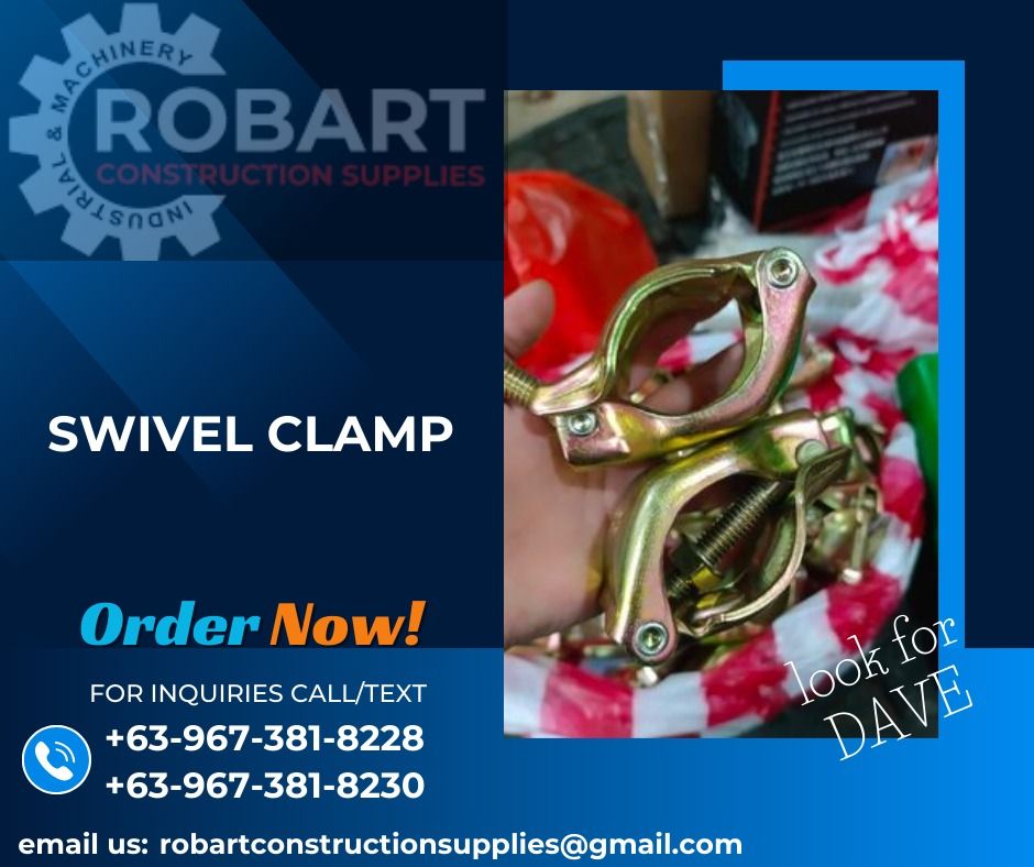 SWIVEL CLAMP (Category: Construction Tools & Equipment) located in Caloocan City. Submitted by gabo. (Listing ID 1303931491, Image 1). Description: SALE❗ ❗ ❗ SALE❗ ❗ ❗ SALE❗ ❗ ❗ LOOK FOR: Dave T. Cariño 0 9 6 7 3 8 1 8 2 2 8 / 0 9 6 7 3 8 1 8 2 3 0 7 7 4 6-6 1 4 8 / 7 0 0 2- 2 8 7 2 / 8 6 3 6-3 0 0 5 𝑹𝑶𝑩𝑨𝑹𝑻 𝑪𝑶𝑵𝑺𝑻𝑹𝑼𝑪𝑻𝑰𝑶𝑵 𝑺𝑼𝑷𝑷𝑳𝑰𝑬𝑺 📍S&L BUILDING, 1ST & 2ND FLOOR, 1405 YUSECO ST, STA CRUZ, MANILA SEND US MESSAGE FOR INQUIRI