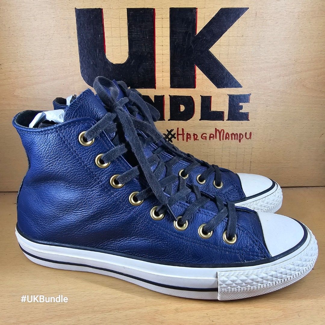 UKBundle 7UK 25.5cm Converse Chuck Taylor All Star Hi Leather Navy Blue Men s Fashion Footwear Sneakers on Carousell
