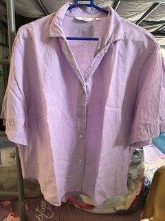 Uniqlo - Linen Blend Open Collar Short Sleeve Shirt - XL