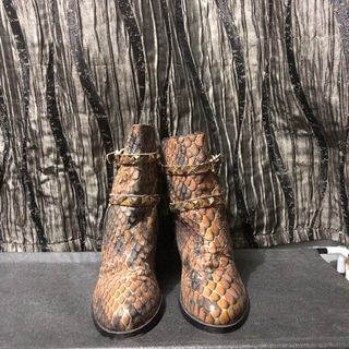 Valentino Garavani - Snake Skin - Rockstud Ankle Boots