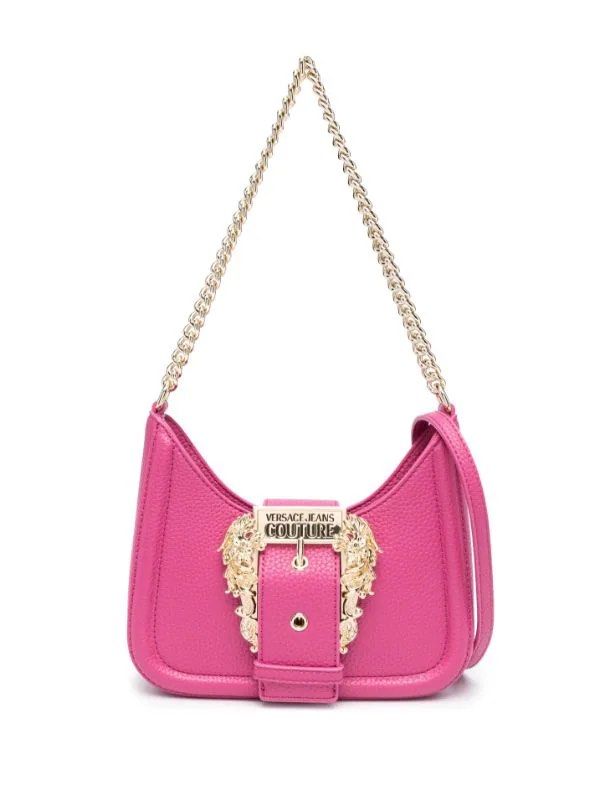 Versace Jeans Couture Baroque Buckle Faux Leather Mini Bag Pink Luxury Bags Wallets on Carousell