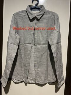 All for 600_Women MUJI Gray Cotton Long Sleeves & PROMOD Light Blue Long Sleeves (MAKE SURE TO READ THE DETAILS!)