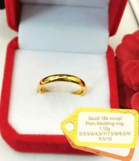 Yellow Gold Plain Couple Ring in 18Karat Saudi Gold