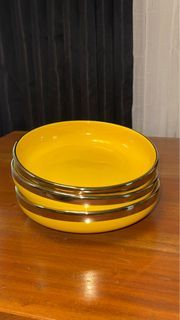 Yellow Gold-rimmed Ceramic Plates