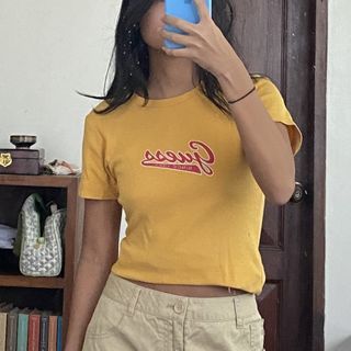 yellow guess baby tee