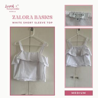 Zalora Basics White Short Sleeve Top
