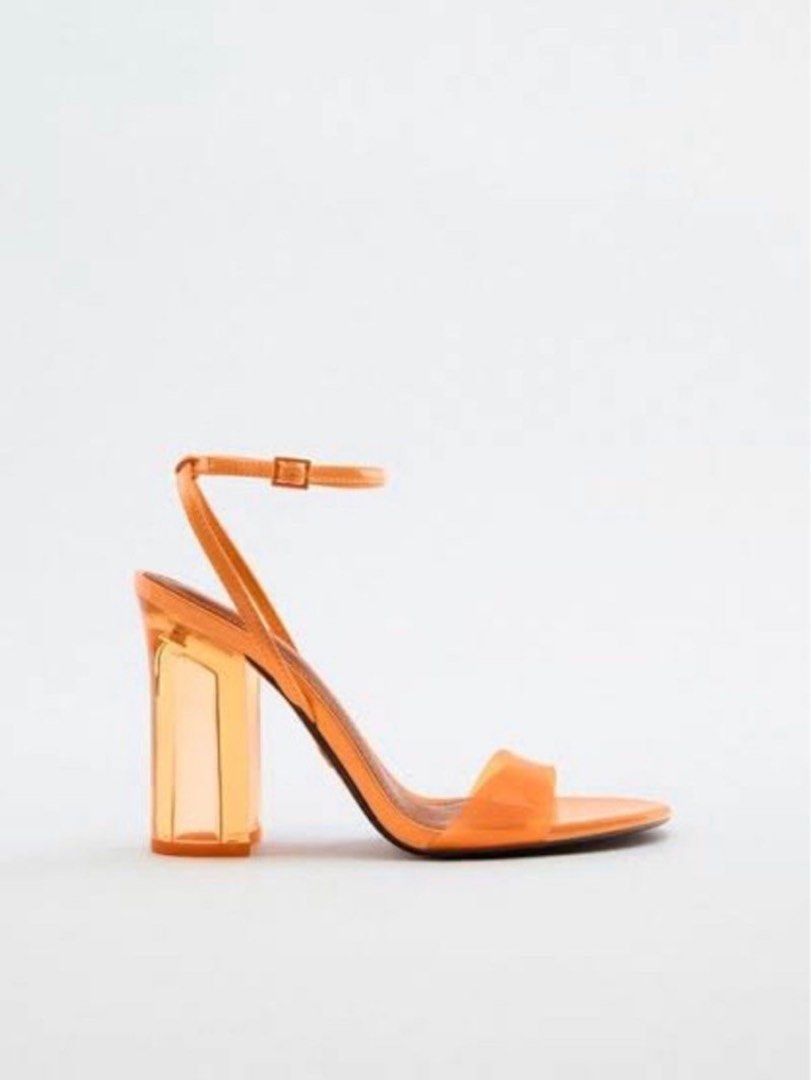 Zara Orange Acrylic Heels (Size 39) (Category: Heels) located in Taguig. Submitted by ij_dh (Listing ID 1304016727, Image 3). Description: - Used once for a wedding - Size 39.