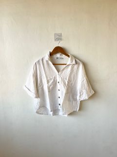 Zara white polo top