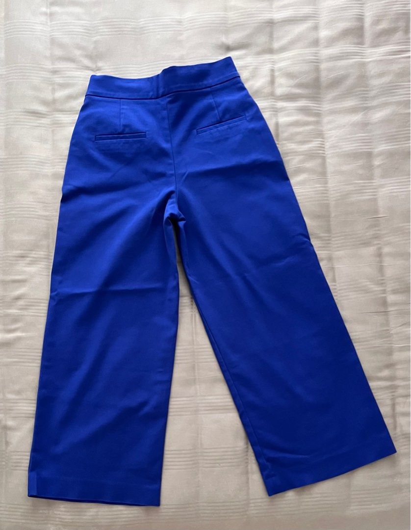 Royal blue trousers zara deals