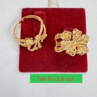 18K Saudi Gold flower ring