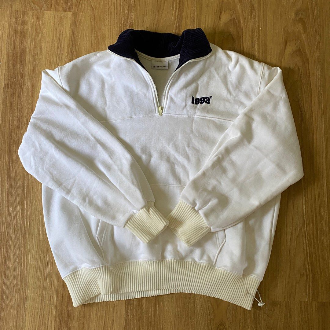 1993 Studio Vintage Half Zip Sweatshirt, Women's Fashion