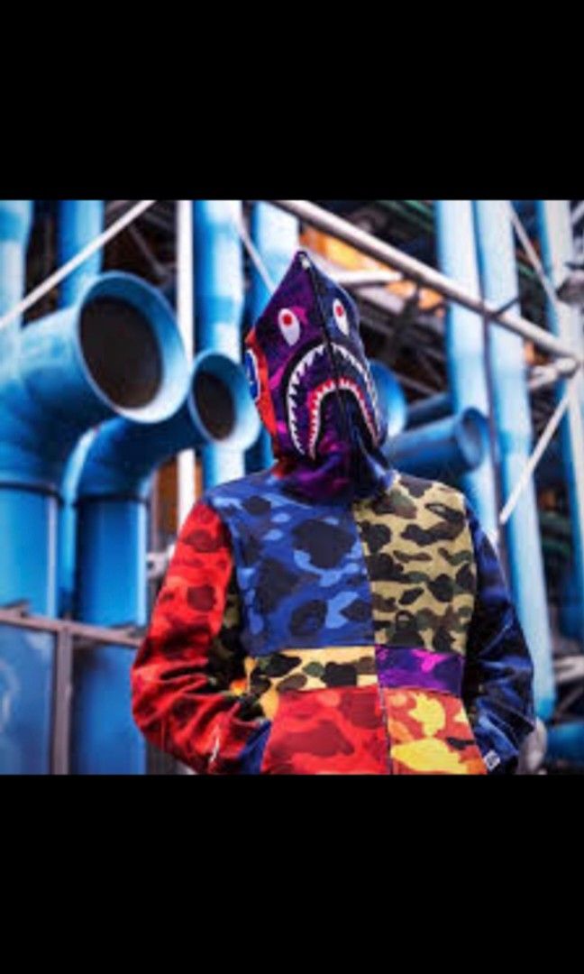 Mix camo bape hoodie new arrivals