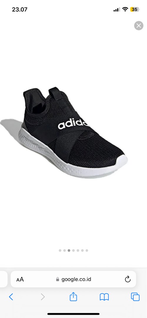 Adidas pure motion adapt core black, Fesyen Wanita, Sepatu di Carousell