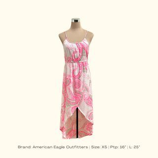 American Eagle Outfitters white & pink paisley pattern summer dress