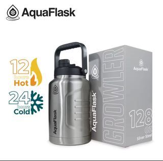 Aquaflask 128oz Wide Mouth with Flip Cap Vacuum Insulated Stainless Steel Bottle