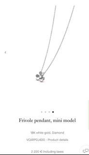 Auth Van Cleef and Arpels Frivole pendant, mini model