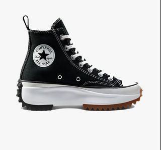 Authentic Converse Run Star Hike Shoes High Cut Canvas Chuck Taylor All Star in Black Platform