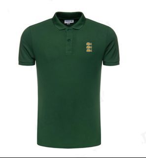 Authentic Lacoste Green Polo Shirt Gold Logo