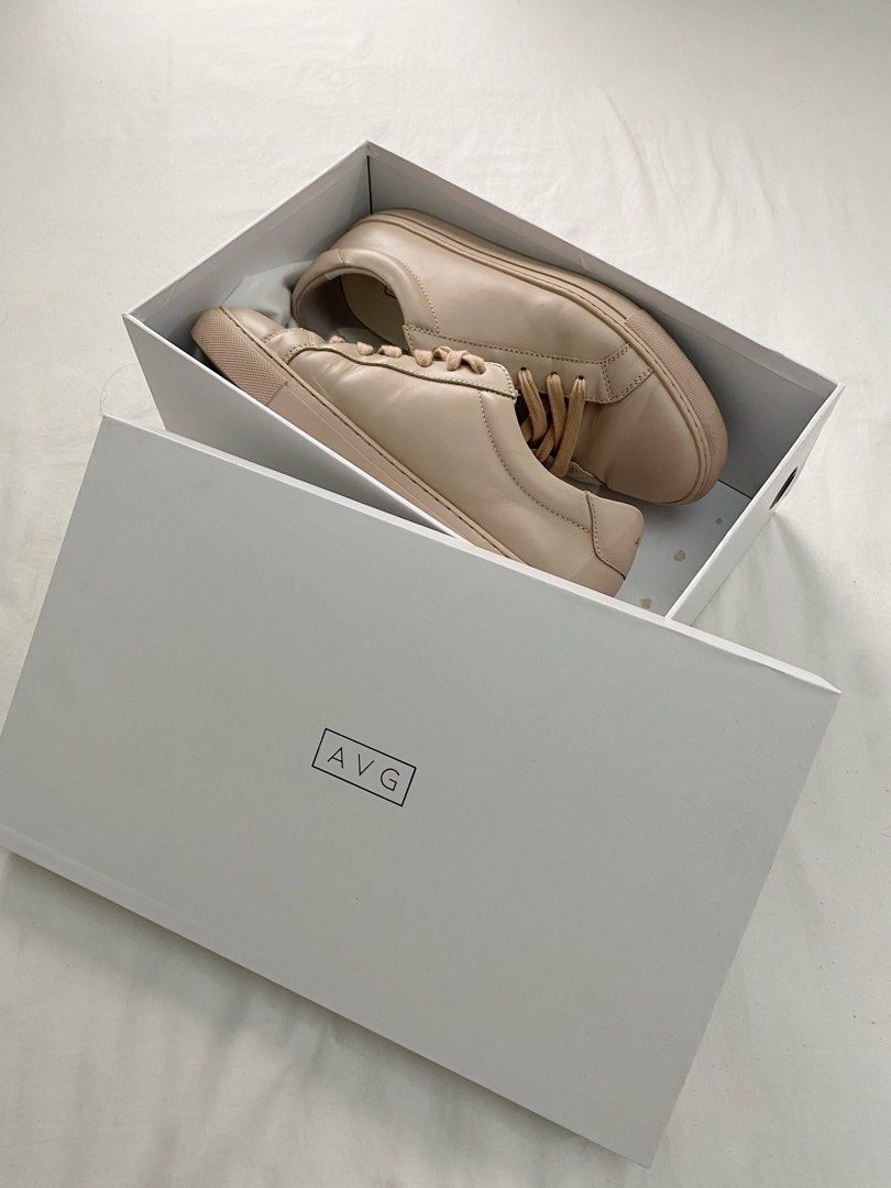 AVG low top (Rose) (Category: Sneakers) located in Pasig City. Submitted by jdlmnl (Listing ID 1304188375, Image 1). Description: Authentic AVG los tops. - Cow leather sneaker. - Color: Rose. - Size 41. Still comes with original box, extra lace, and pouch. Used 3-4x only. Bought July 2023. RFS: Wanted to try but not my style 🥲.
