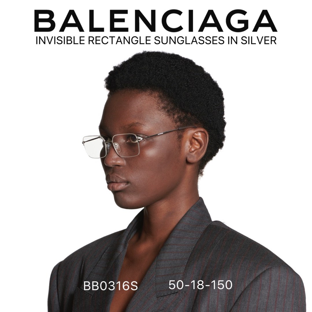 Balenciaga invisible rectangle 現行モデル Invisible rectangle sunglasses