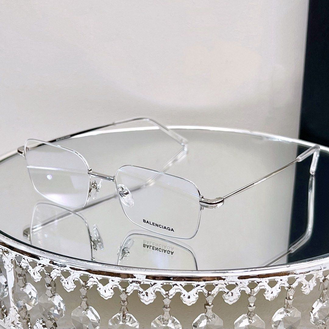 Balenciaga Invisible Rectangle Sunglasses in Silver 50-18-150