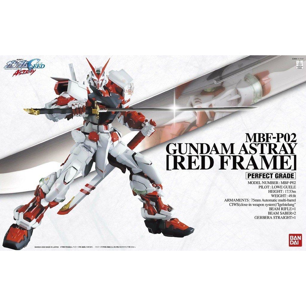 Bandai Gundam Astray Red Frame (PG) (Category: Gundam Model Kits) located in Singapore. Submitted by jnt88gundam (Listing ID 1304253637, Image 1). Description: Bandai Gundam Astray Red Frame (PG).