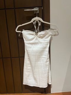 bershka white bodycon dress