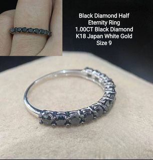 Black Diamond Half Eternity Ring