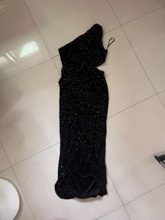 Black One-sided Cutout Long/Maxi Dress